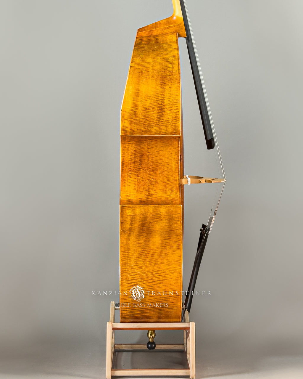 Kanzian & Traunsteiner Viennese Model Double Bass made in 2023, view from right. 