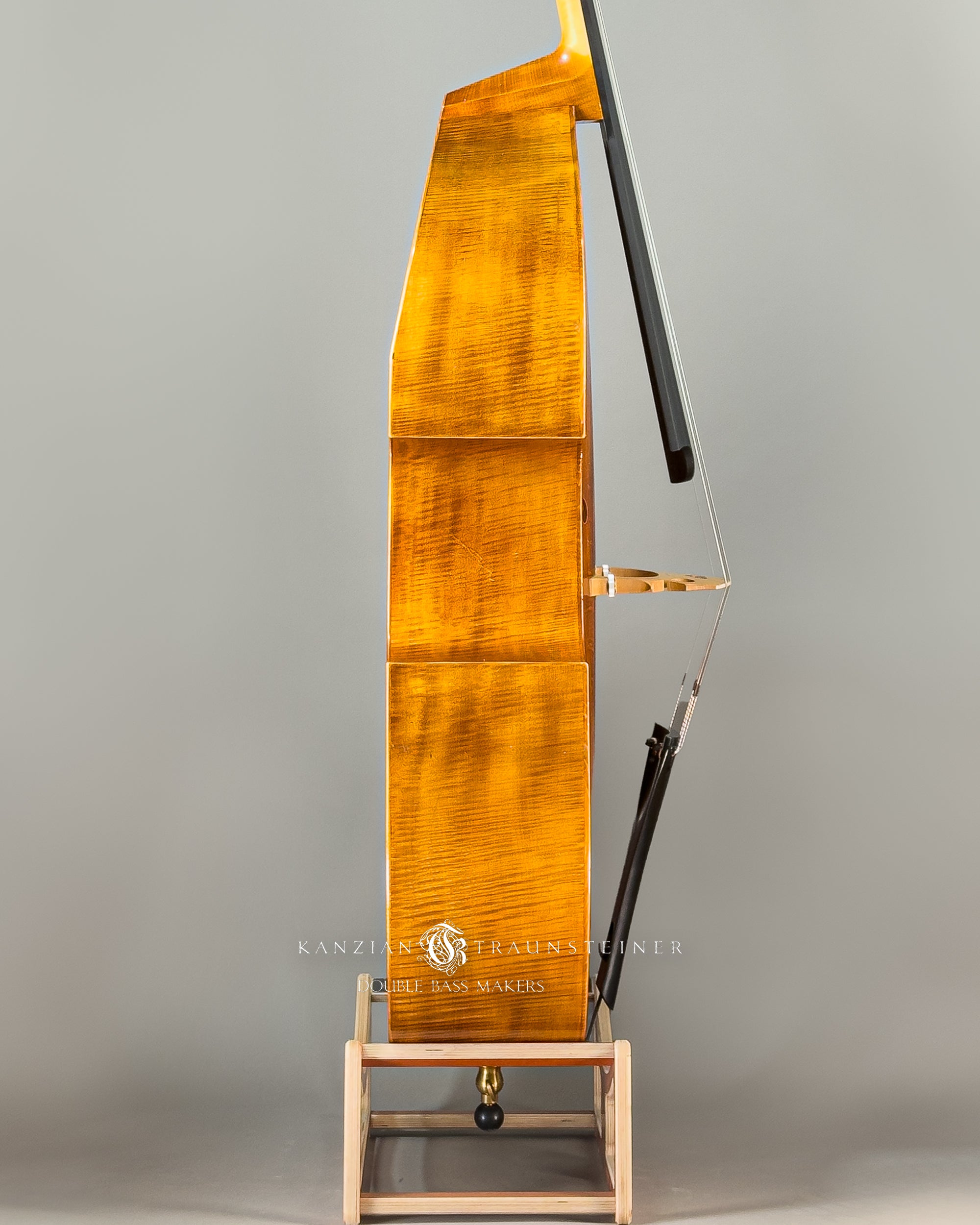 Kanzian & Traunsteiner Viennese Model Double Bass made in 2023, view from right. 