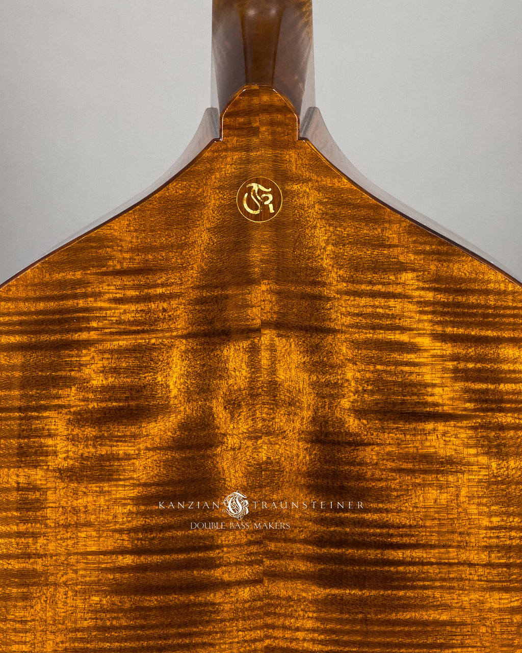mother of pearl detail of No. 25 Viennese Model by Kanzian & Traunsteiner double bass makers, made in 2025