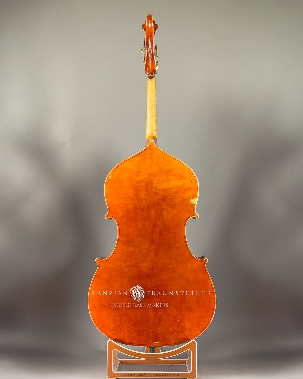First Alex Kanzian double bass from 2011, view of back 