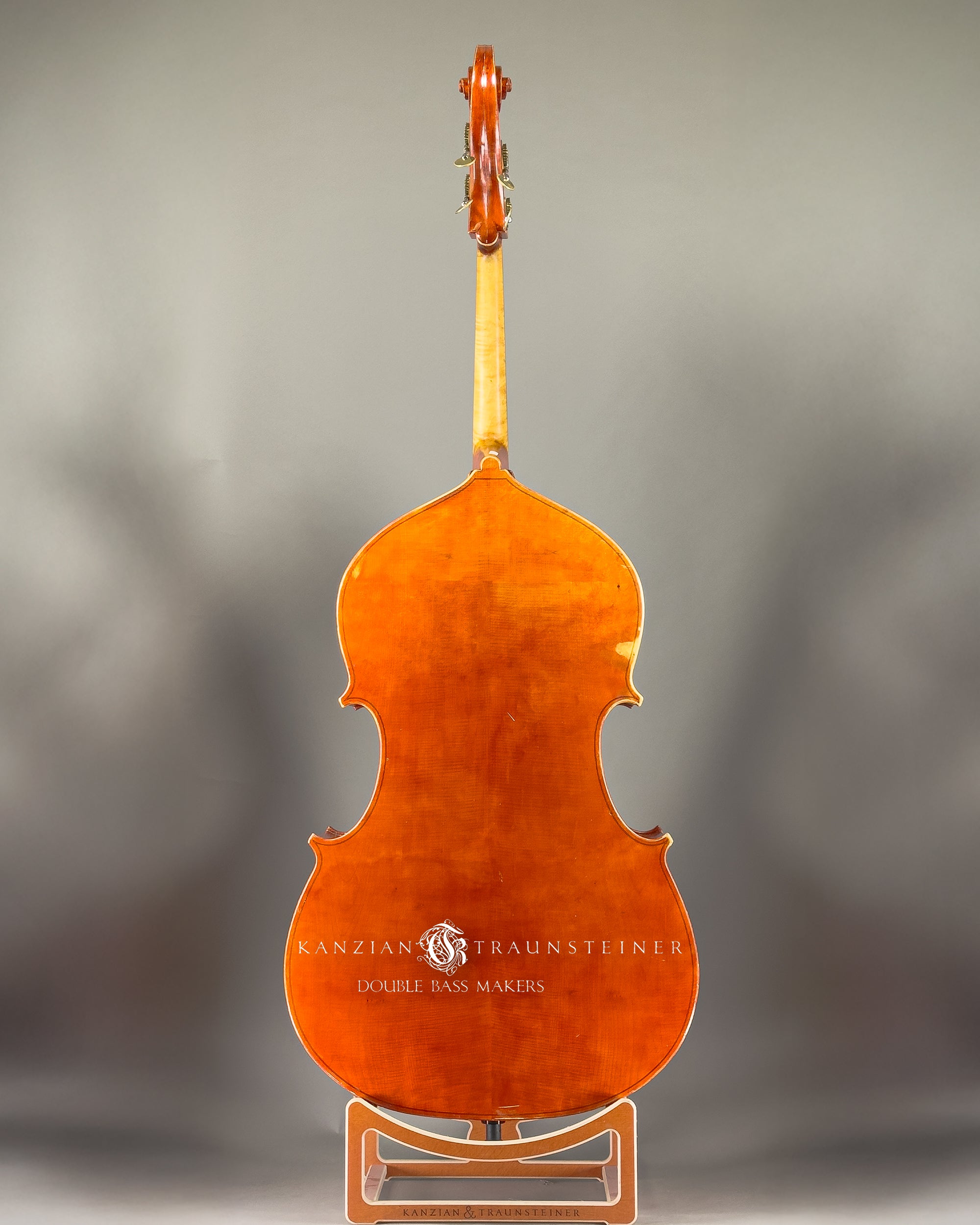 First Alex Kanzian double bass from 2011, view of back 