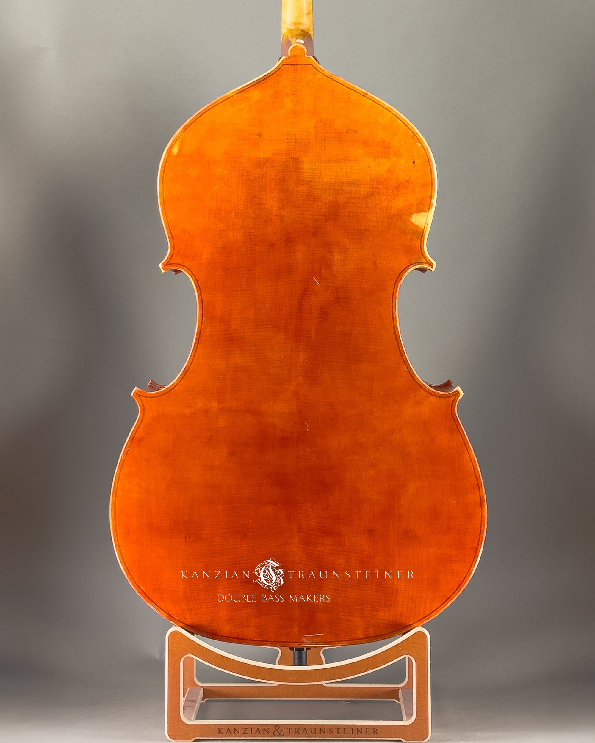 First Alex Kanzian double bass from 2011, back view