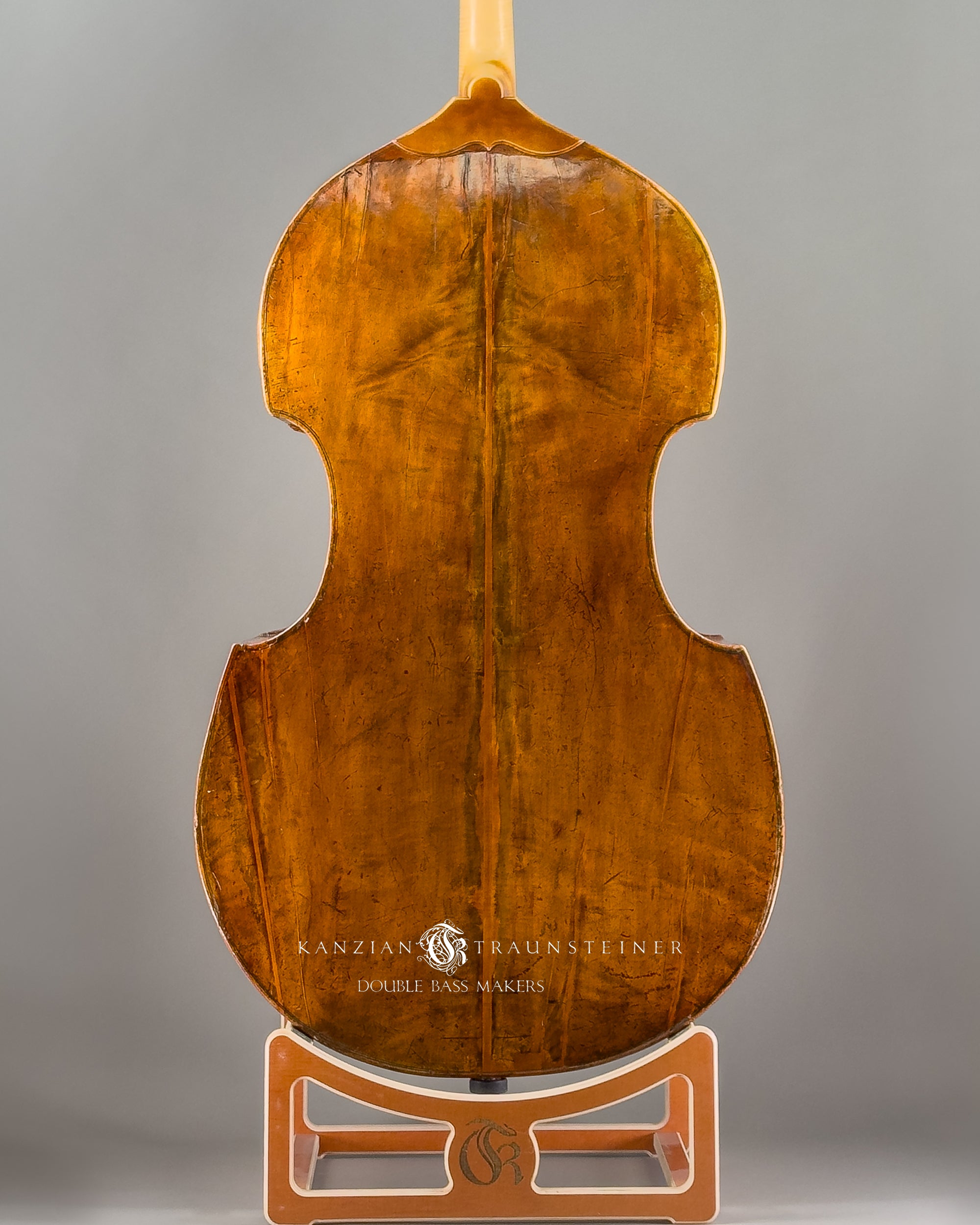 Anonymous double bass ca. 1880, back view zoomed