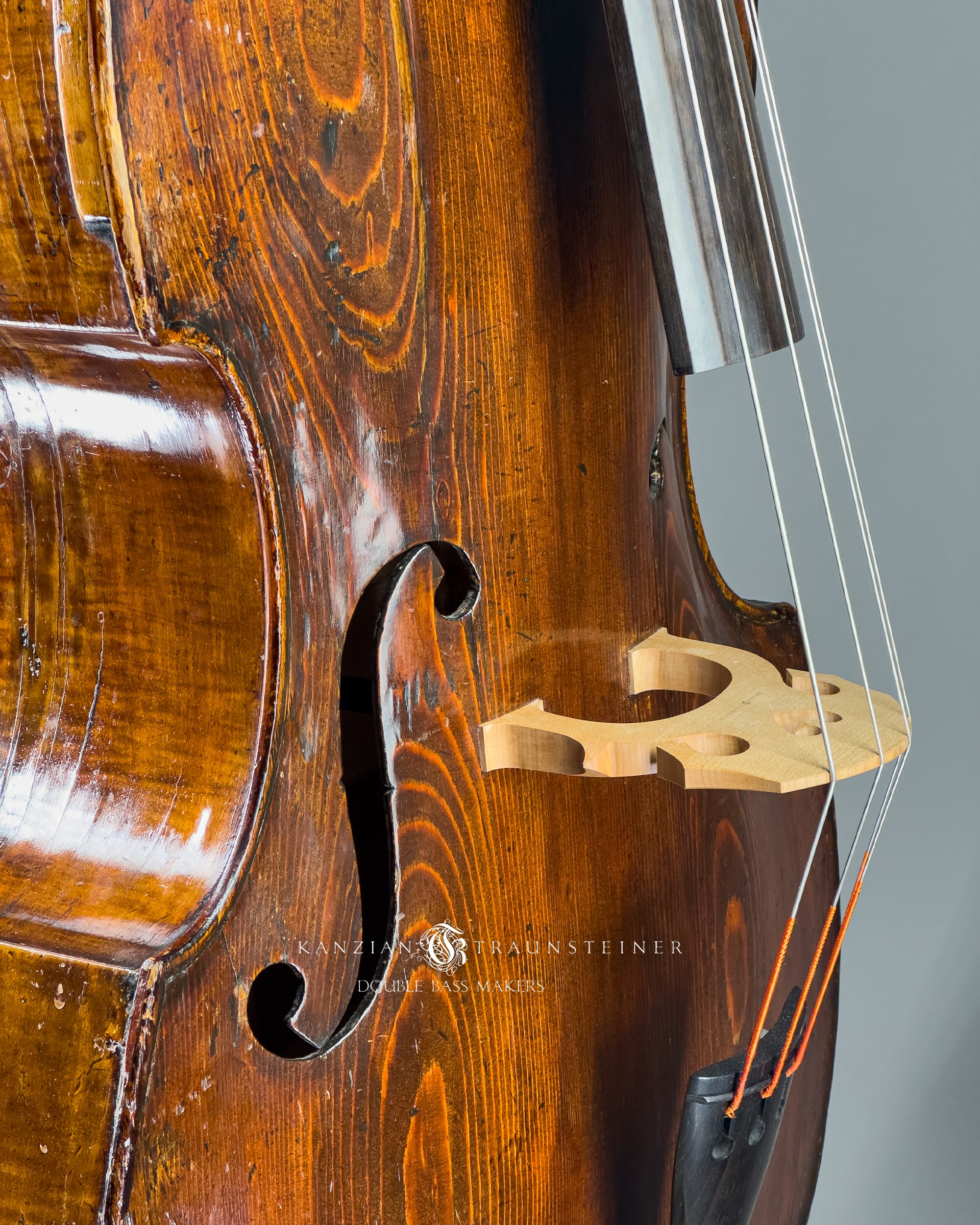 Anonymous double bass ca. 1880, front close up