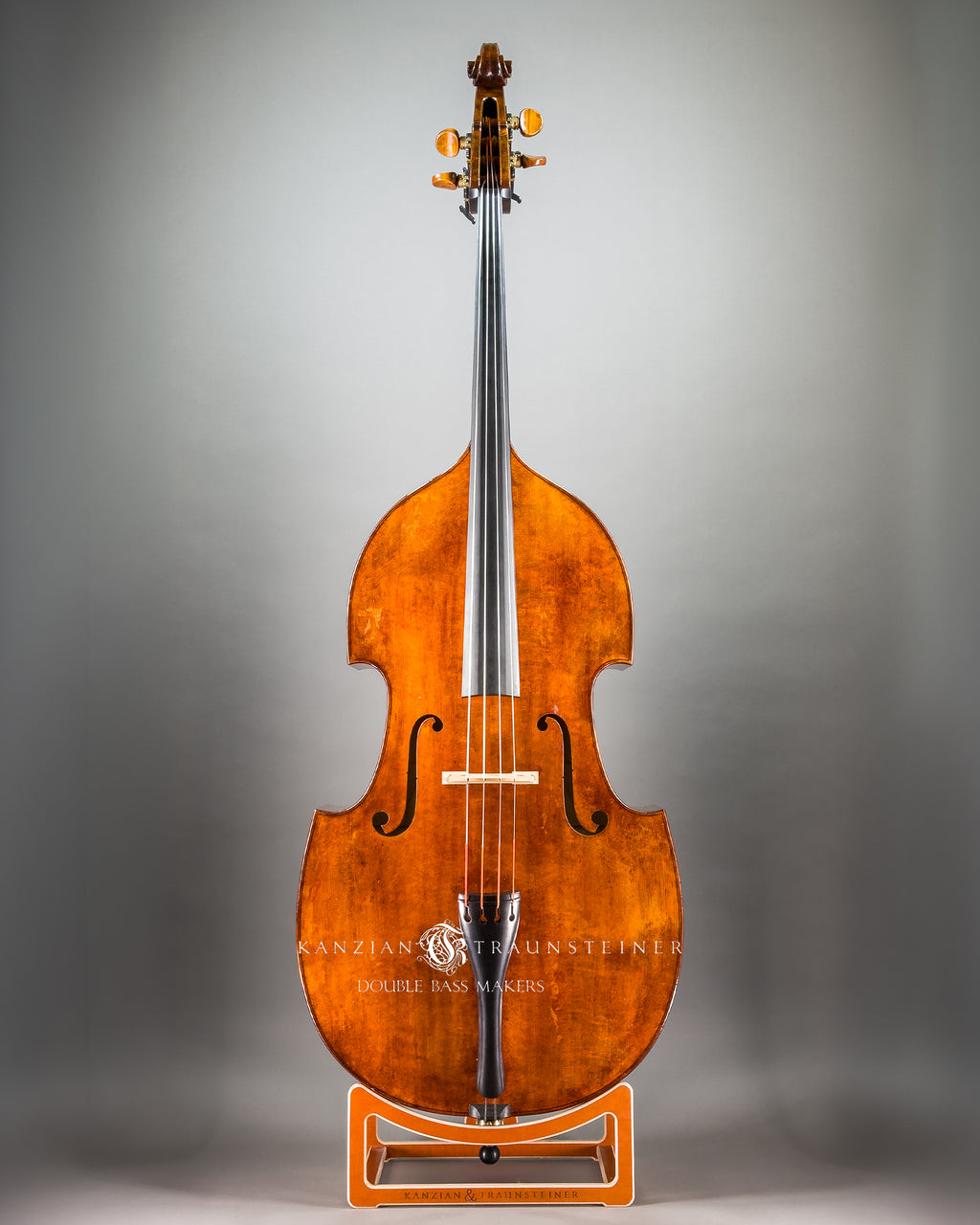 Kanzian & Traunsteiner double bass with antique finish made in 2026 full frontal view