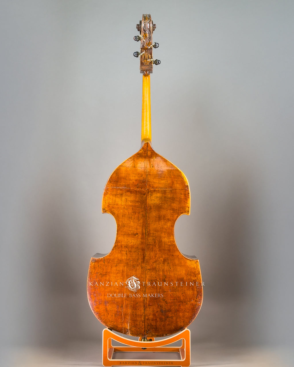 Attributed to Anton Bachmann double bass ca. 1780, back view