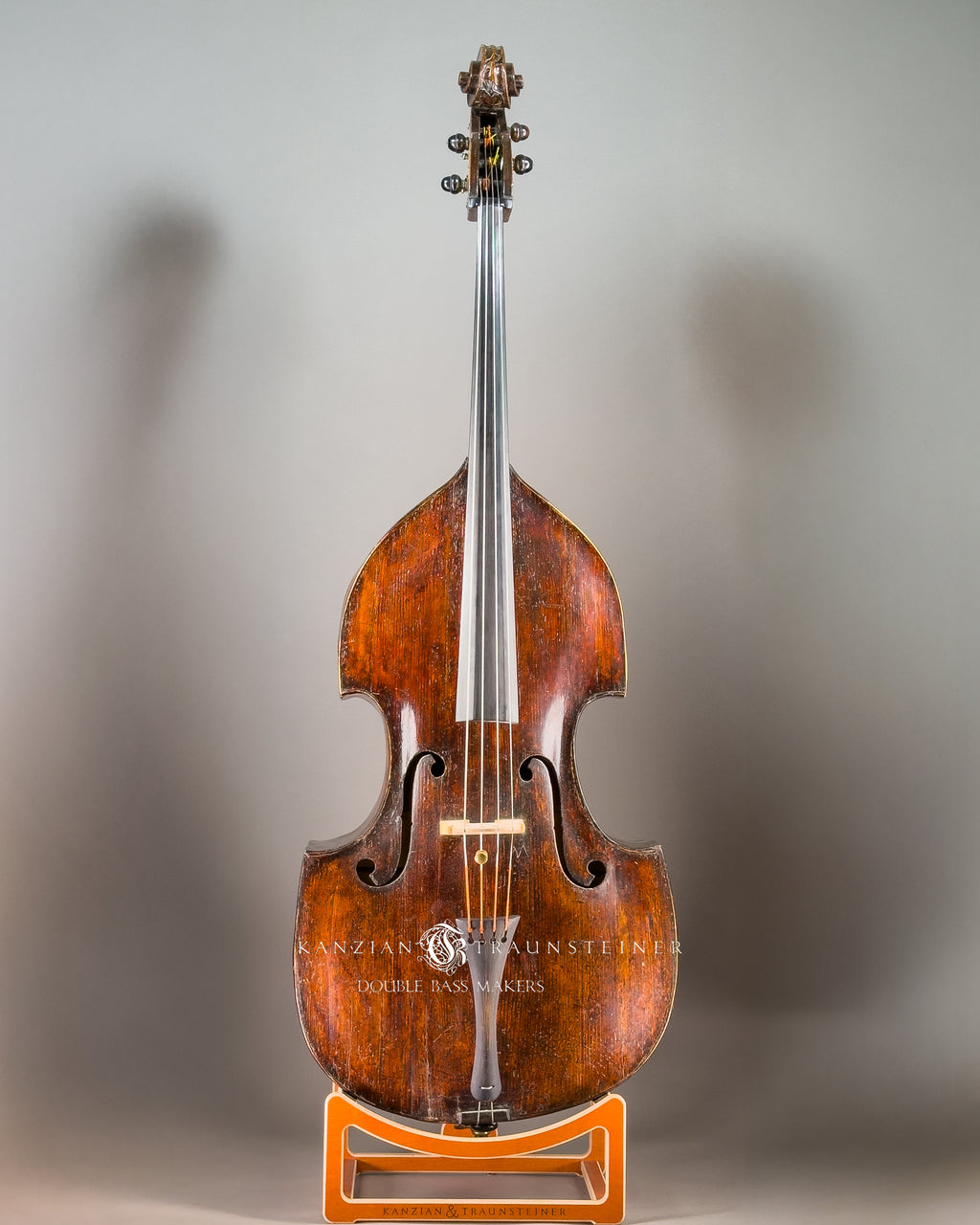 Attributed to Anton Bachmann double bass ca. 1780, front view zoomed