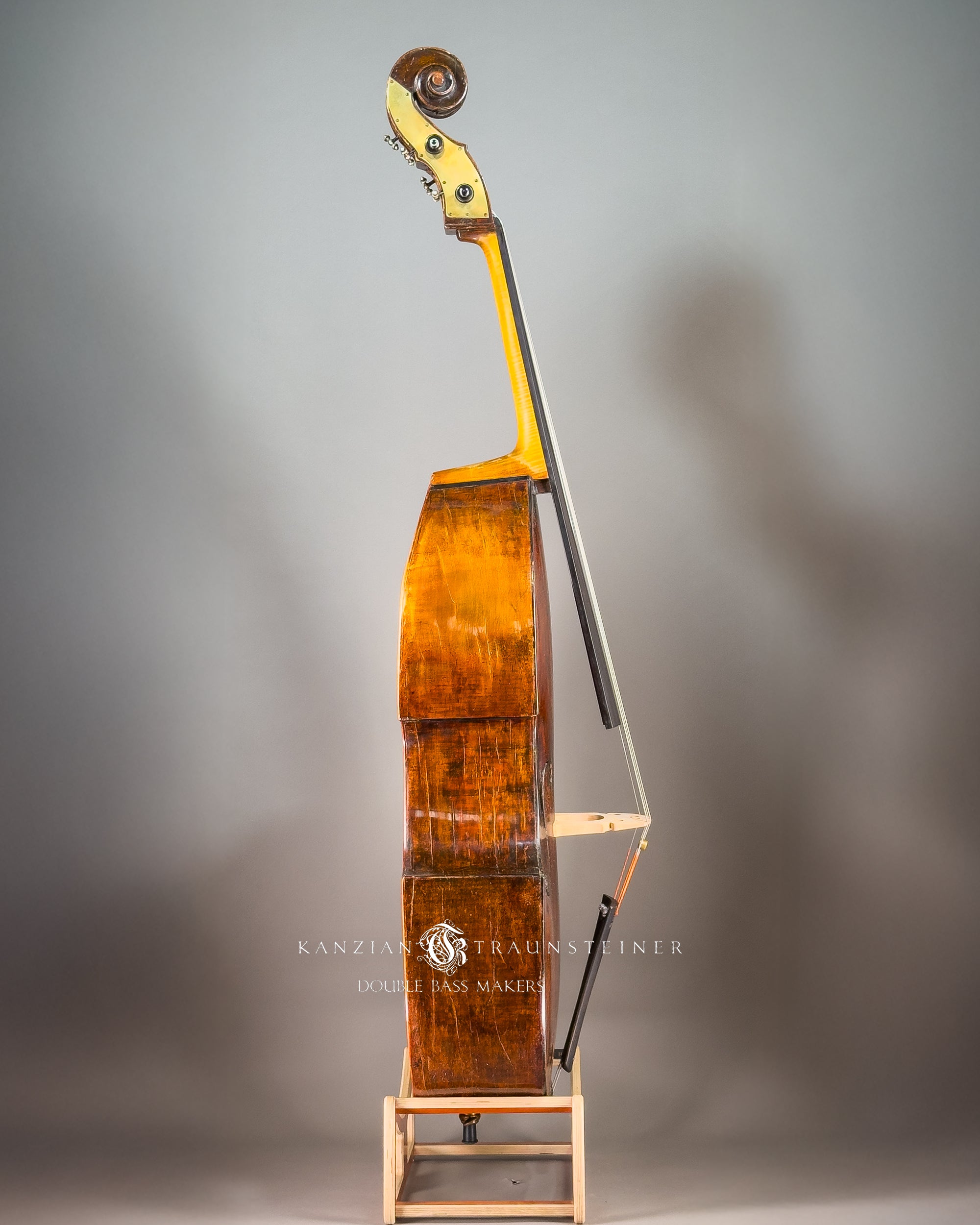 Attributed to Anton Bachmann double bass ca. 1780, right view