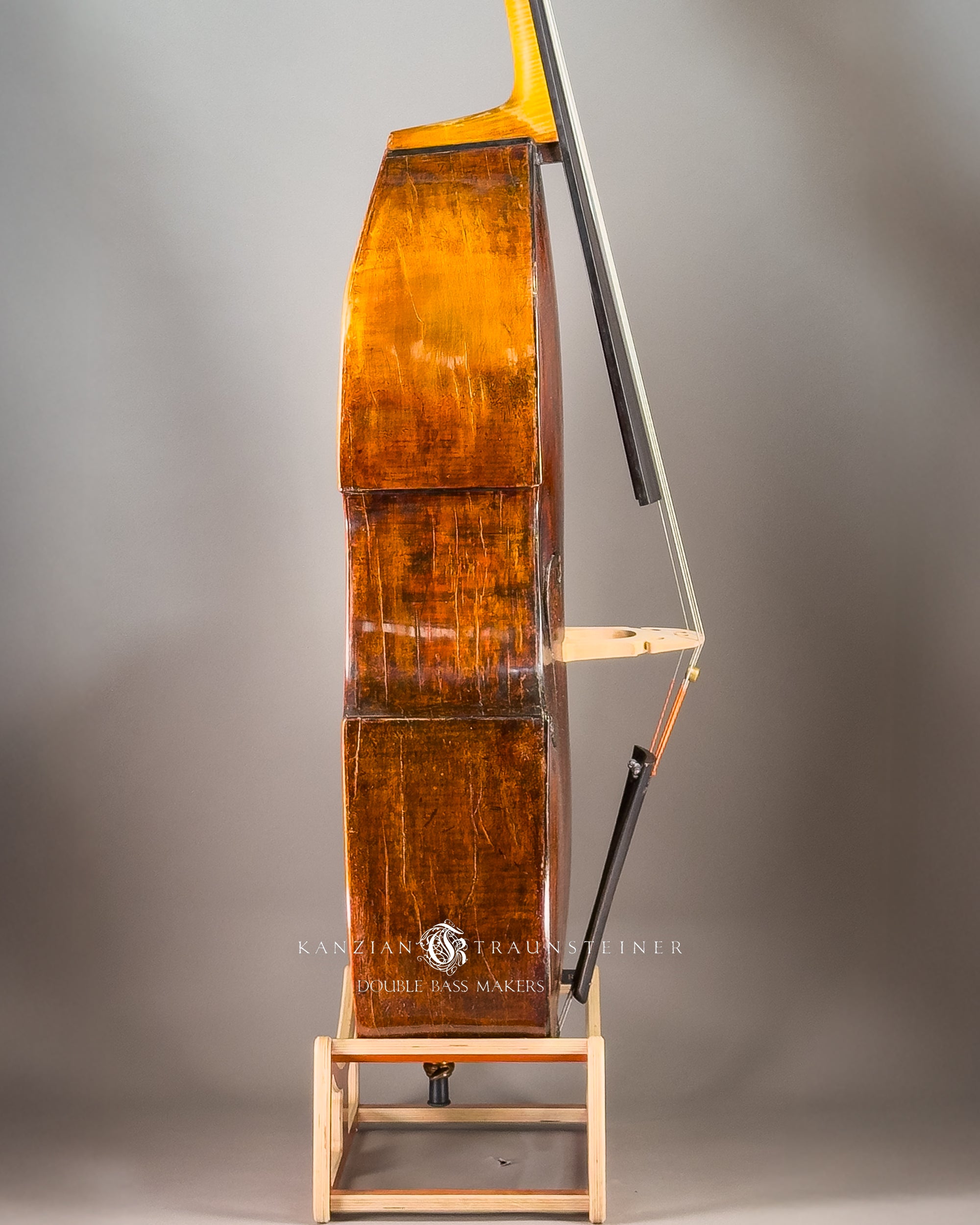 Attributed to Anton Bachmann double bass ca. 1780, right view zoomed