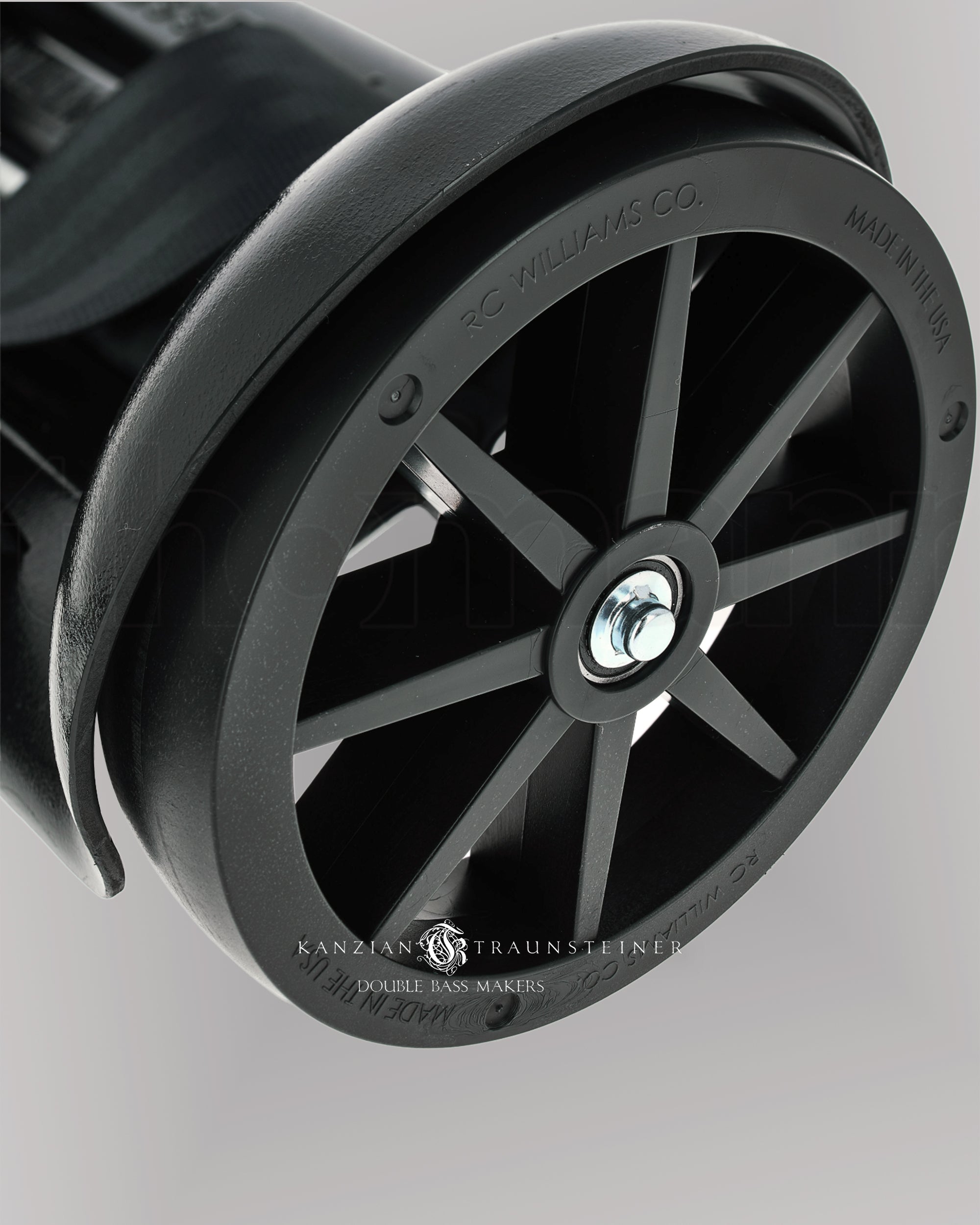 Double bass Buggie close up of wheel