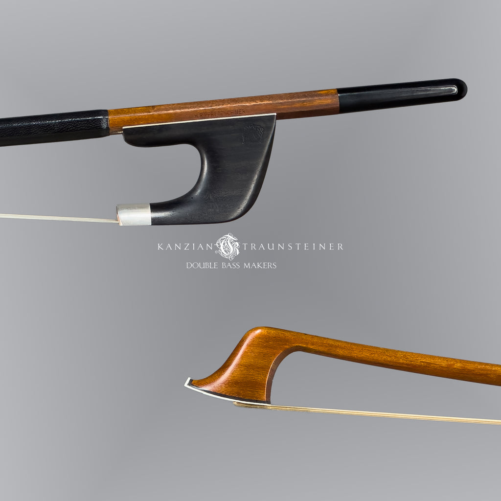 German double bass bow made in 1973 cover image of frog and tip