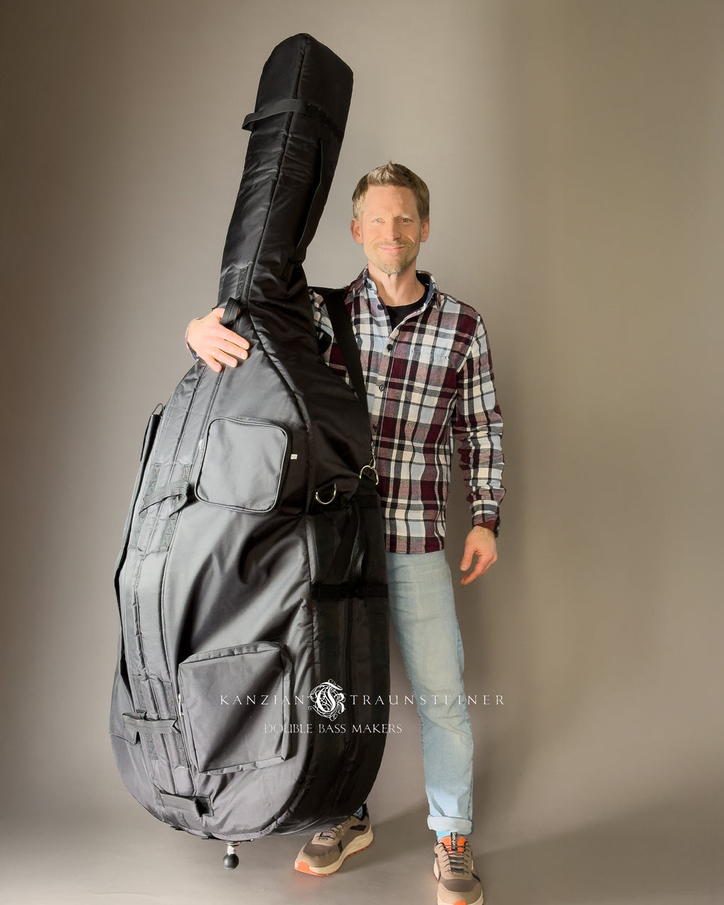 Double bass bag, with double bass