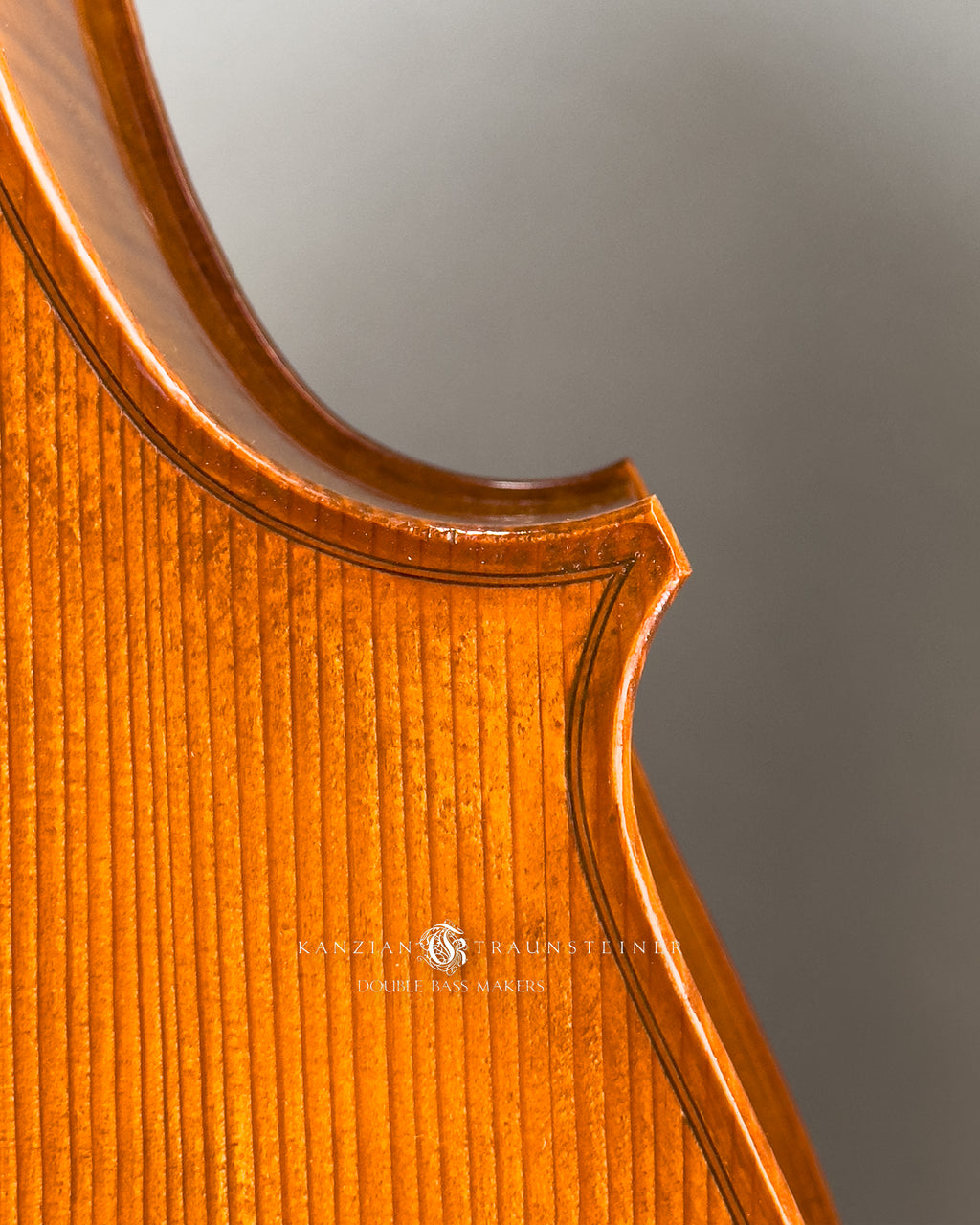 K&T Italian Model Double Bass from 2023 purfling detail