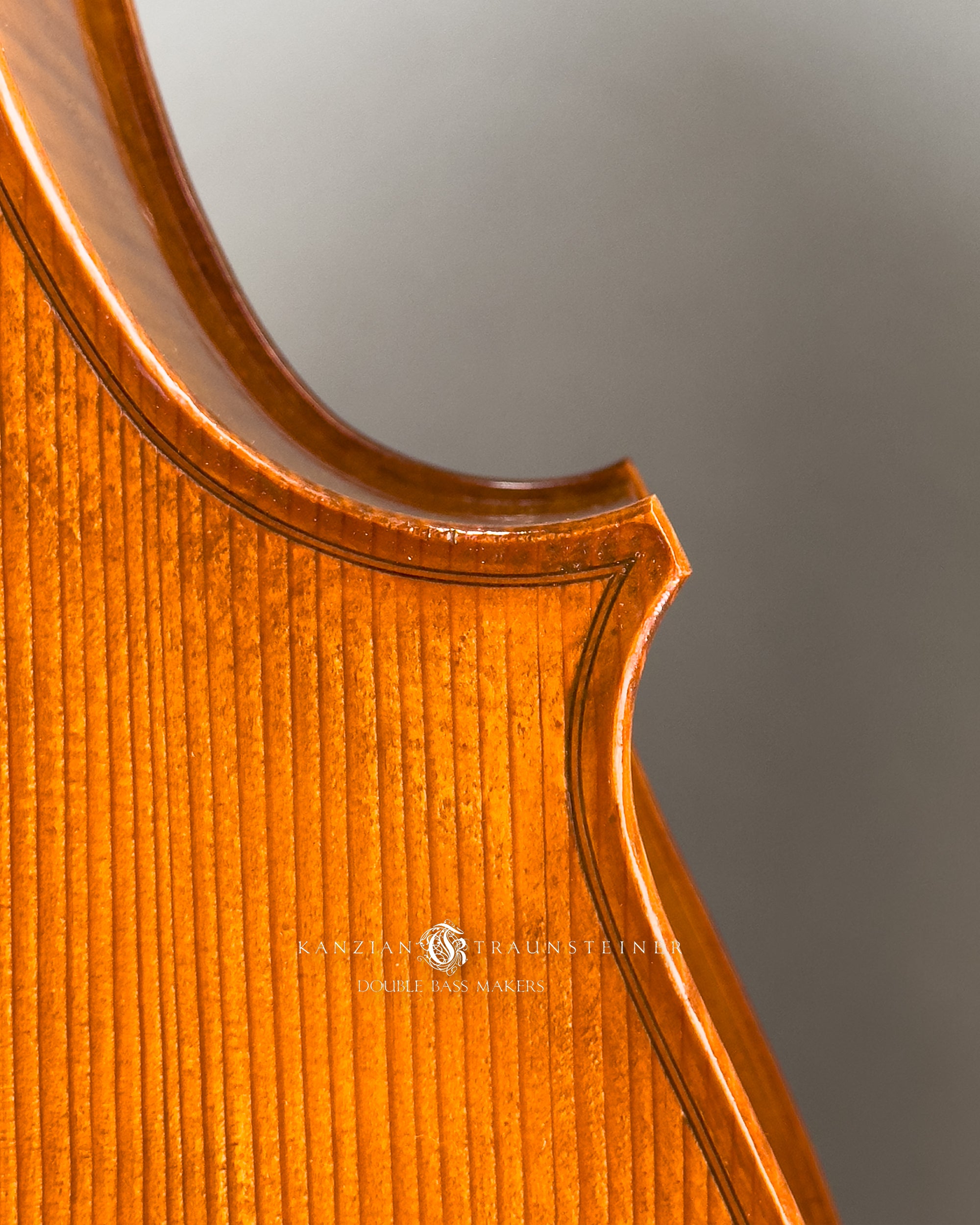 K&T Italian Model Double Bass from 2023 purfling detail