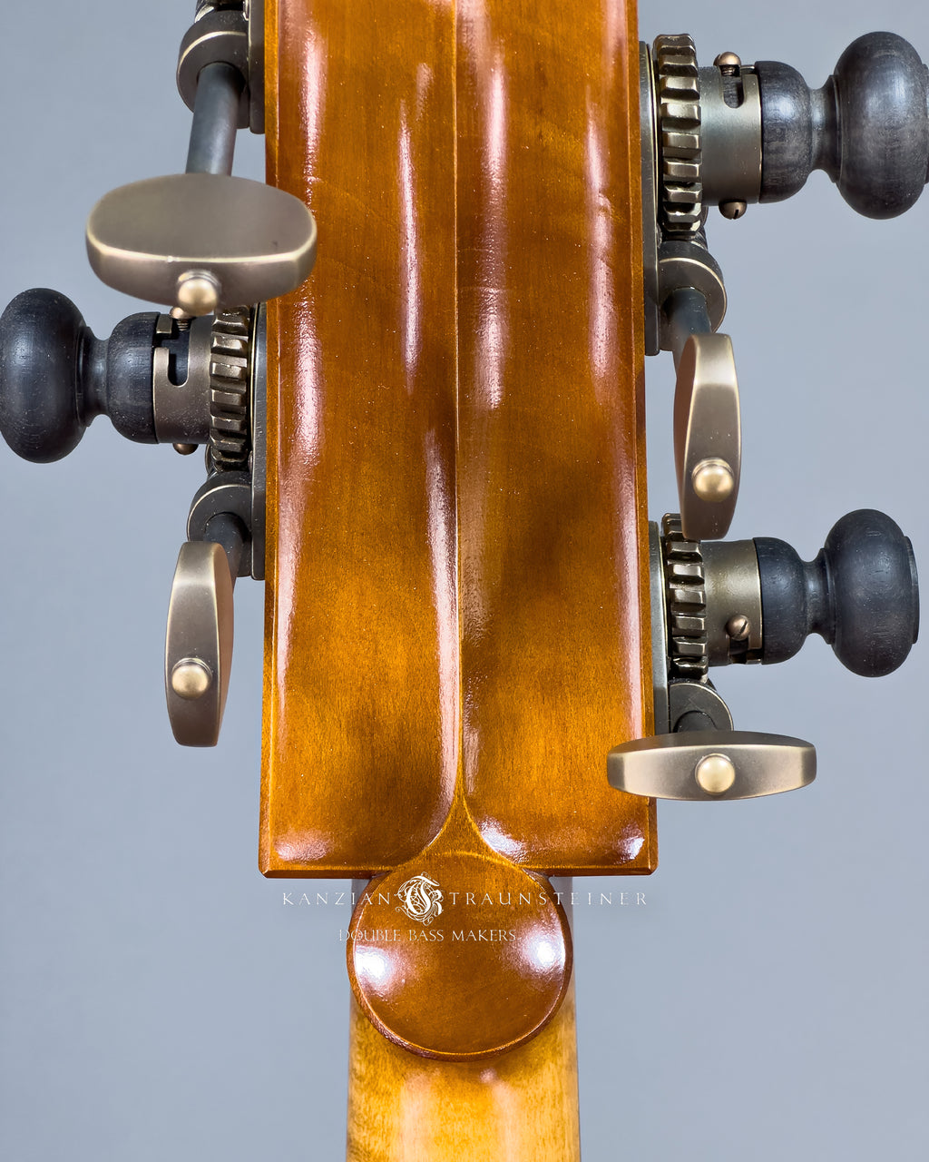 K&T Italian Model Double Bass from 2023 view of scroll detail