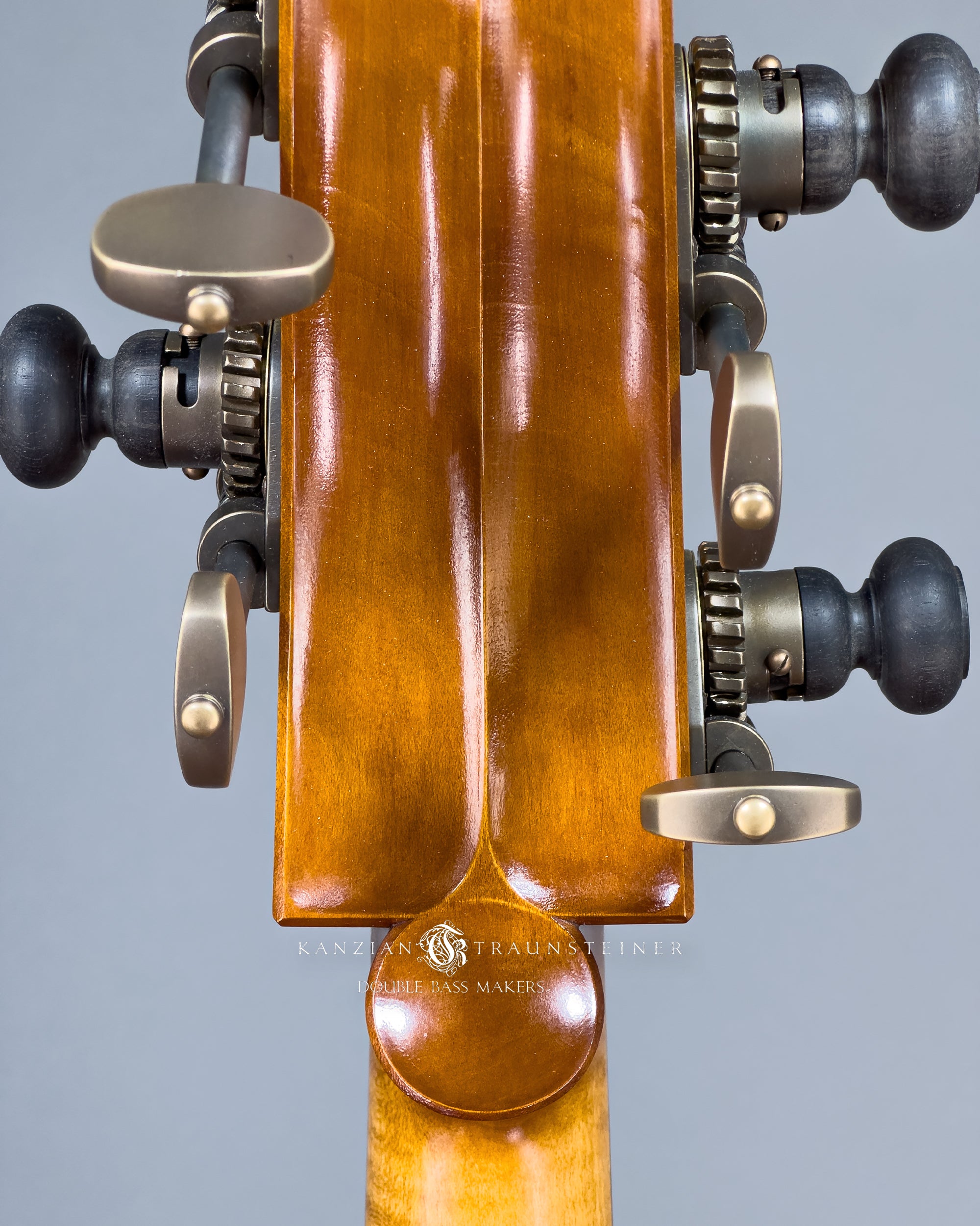 K&T Italian Model Double Bass from 2023 view of scroll detail