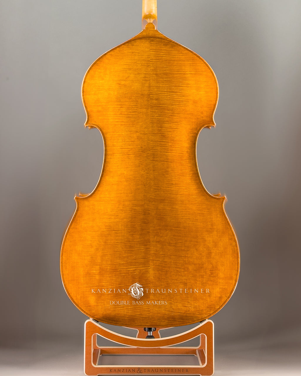 Kanzian & Traunsteiner Italian Model Double Bass made in 2024, view from back zoomed