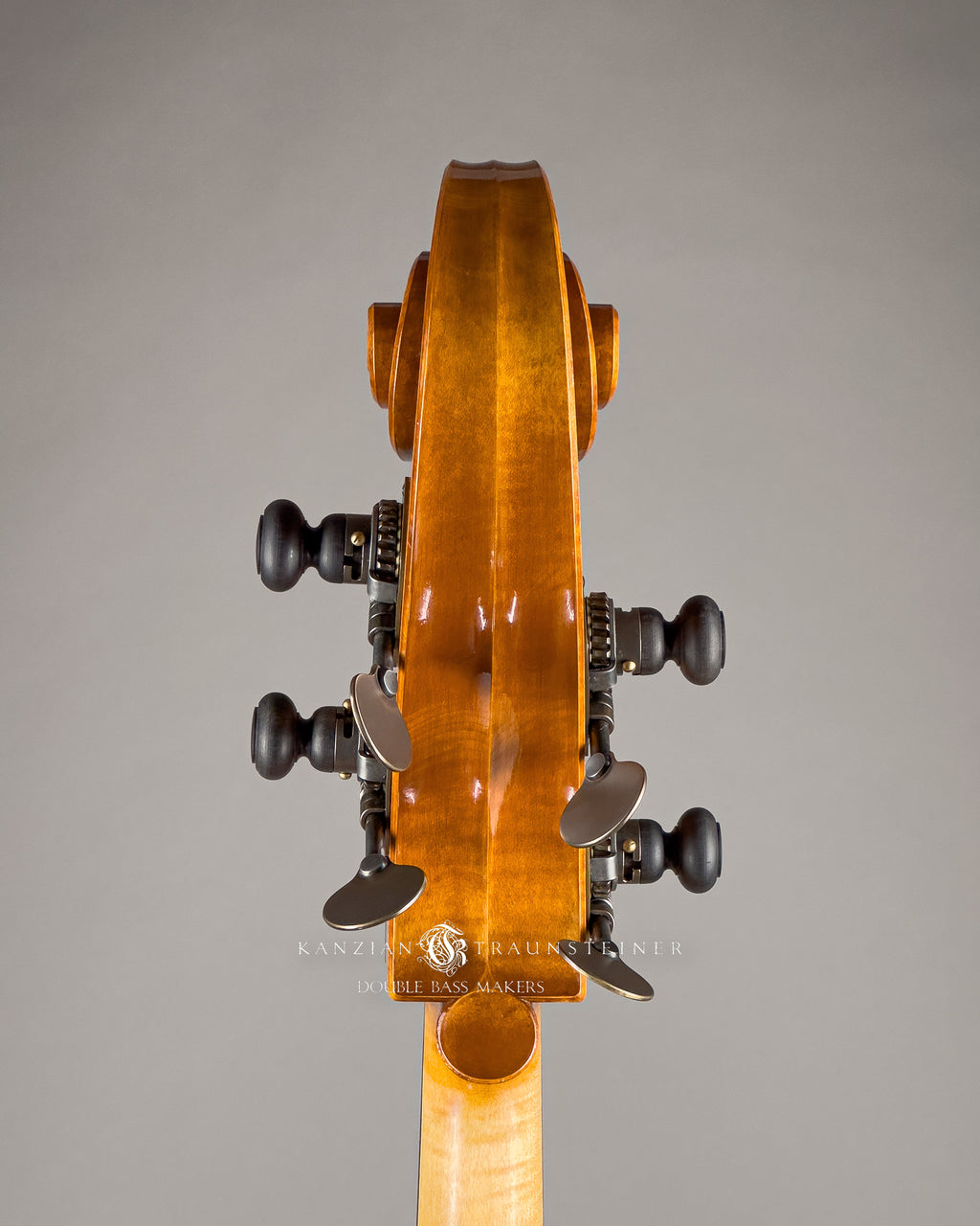 Kanzian & Traunsteiner Italian Model Double Bass made in 2024, view scroll from back