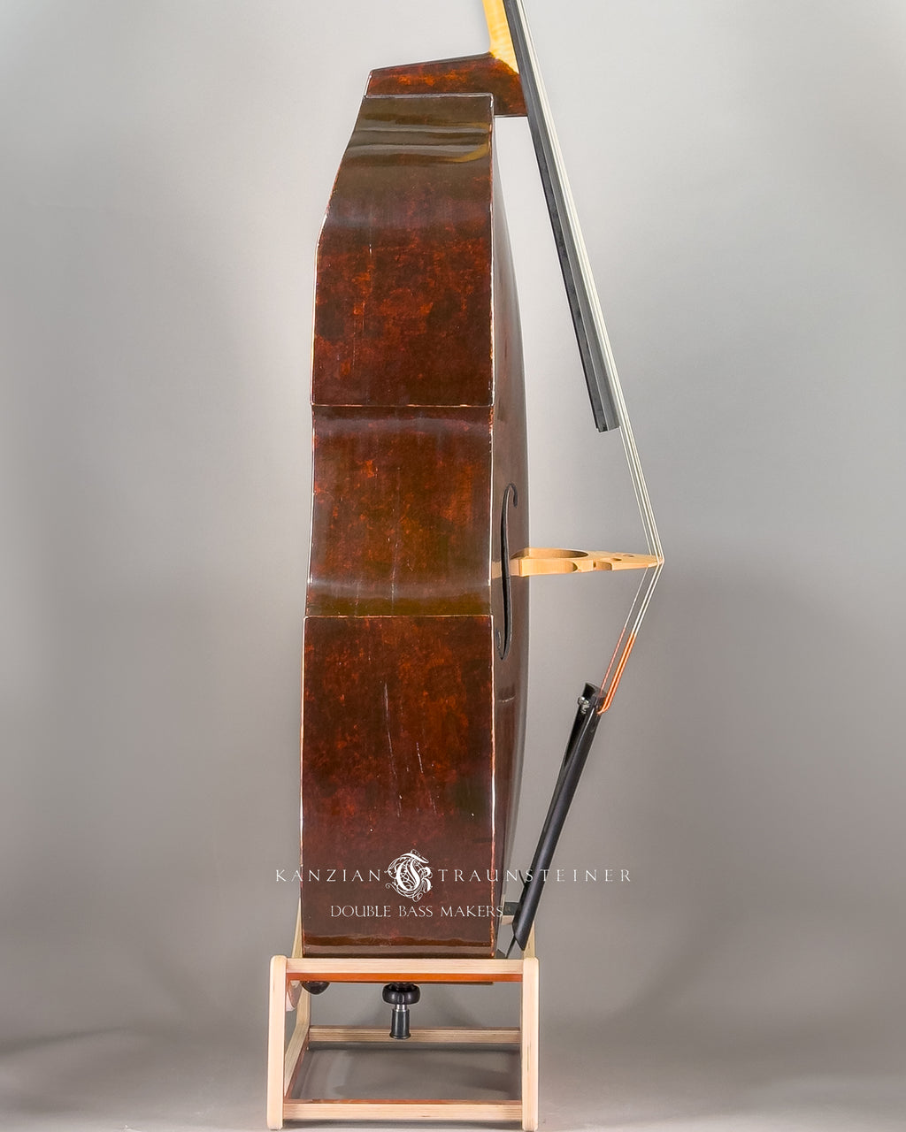 Jakob Stöhr Double Bass dated 1830, view of right ribs