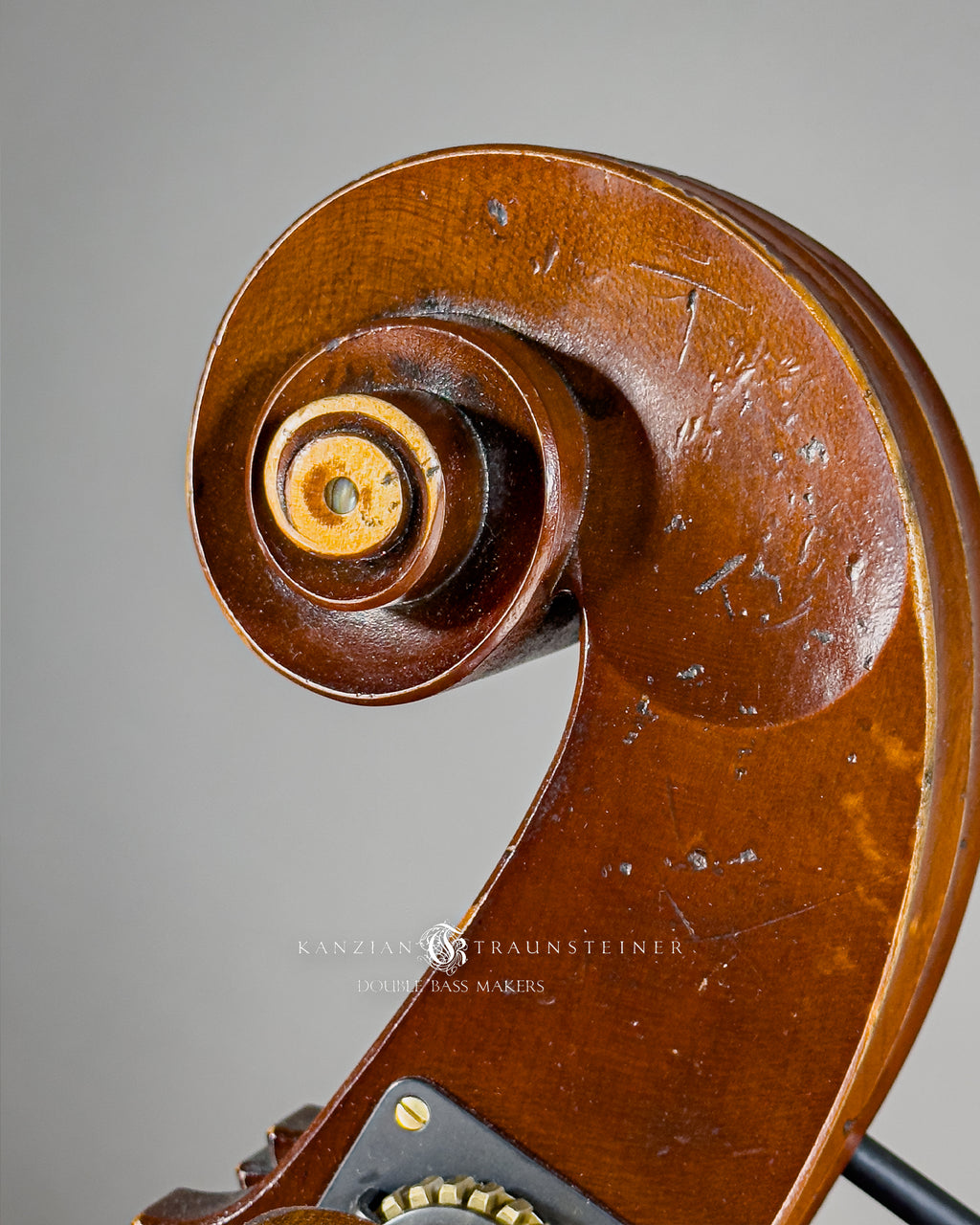 Kanzian & Traunsteiner 10th anniversary double bass: scroll detail view