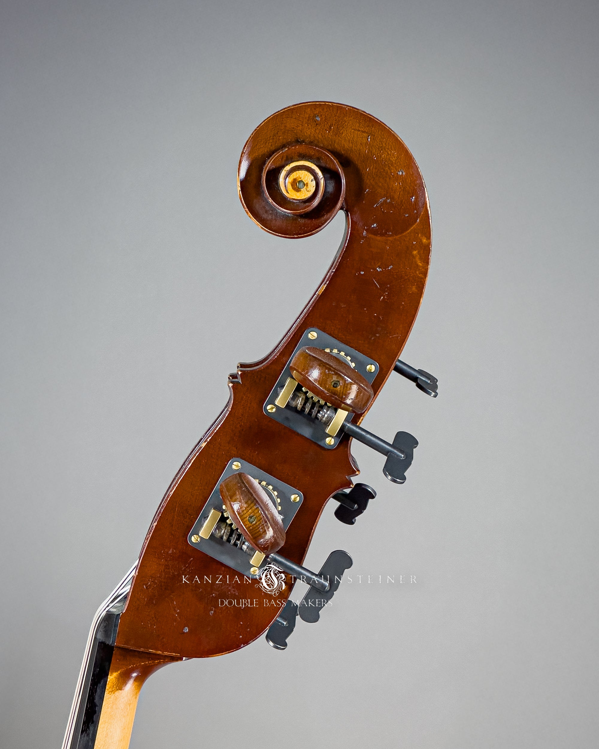 Kanzian & Traunsteiner 10th anniversary double bass: scroll left view