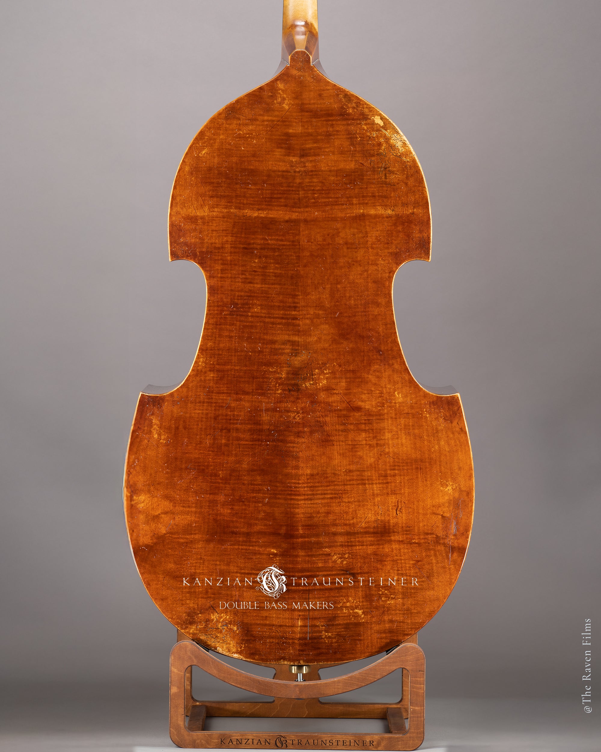 5 strings double bass Antik 2 by Kanzian & Traunsteiner, zoomed back view