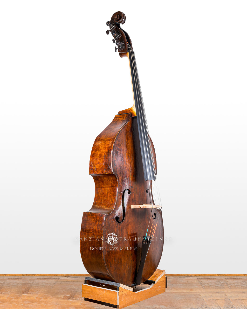 Jauk Georg Double Bass dated ca. 1740 oblique full view