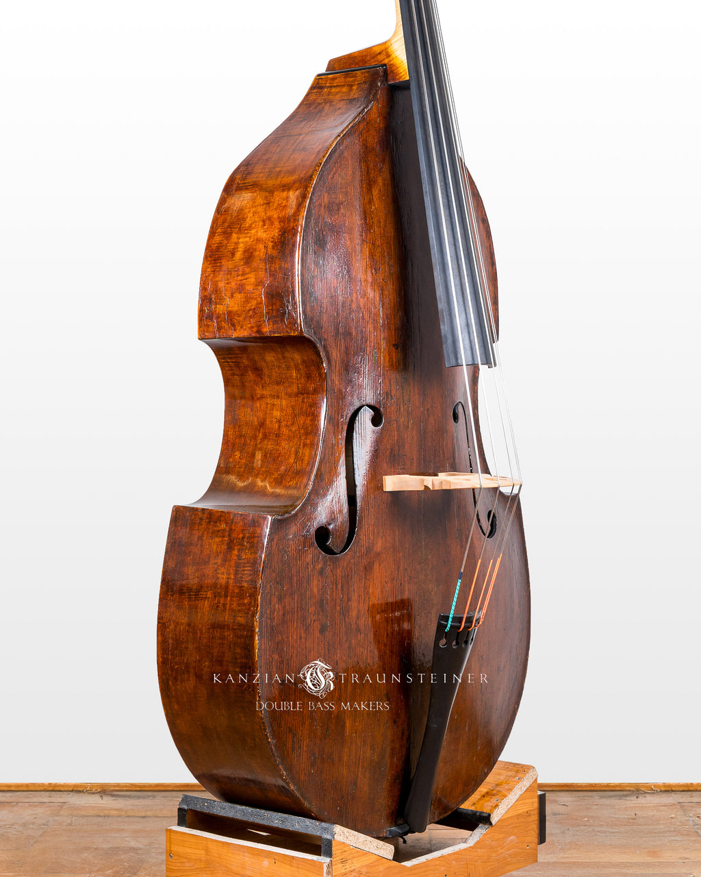 Jauk Georg Double Bass dated ca. 1740 oblique front view 