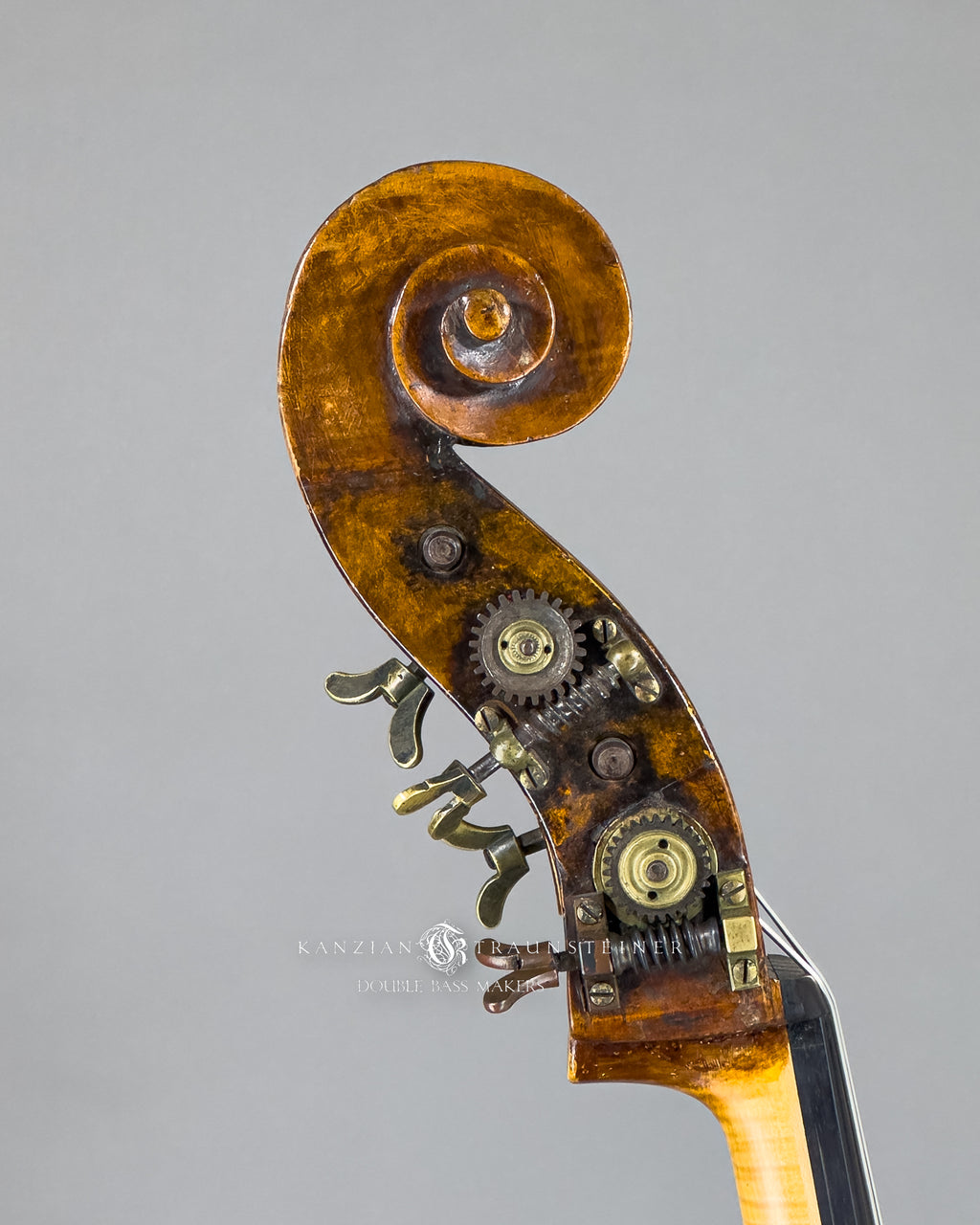 Pear shaped Italian Double bass labeled Rotella right side scroll