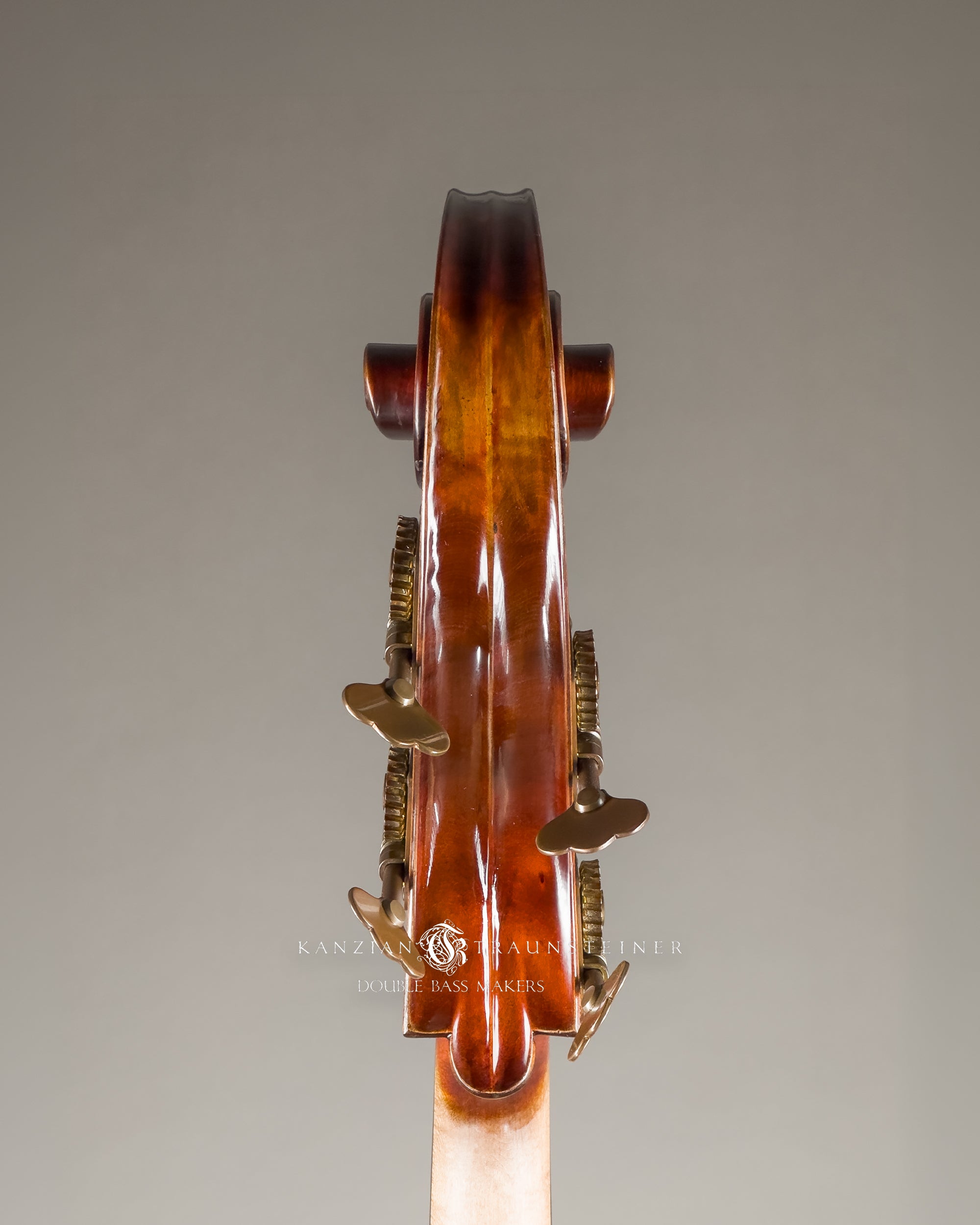 view from behind of Rubner Werkstätten Double Bass scroll