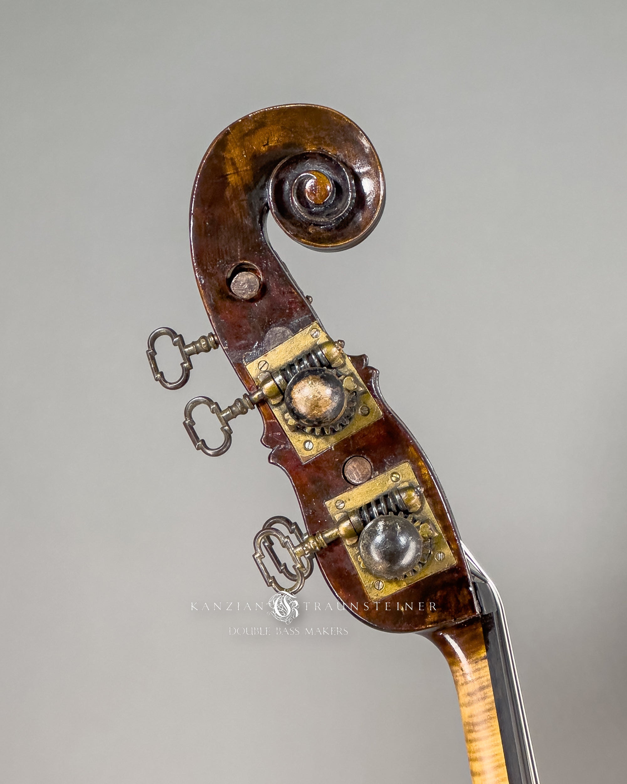 Stadlmann Double Bass Scroll from Right view