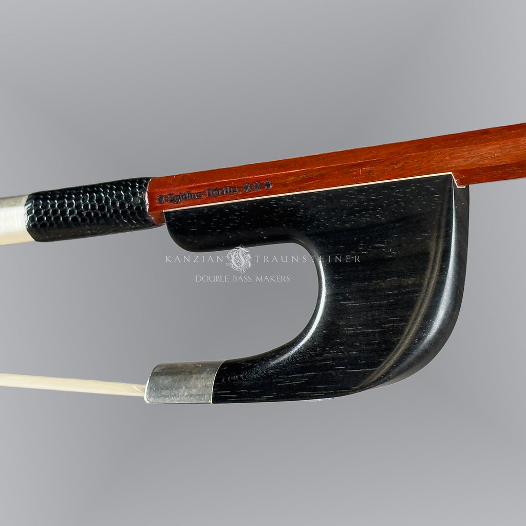 Stamp and frog view of Egidius Dörfler *** double bass bow light red varnish