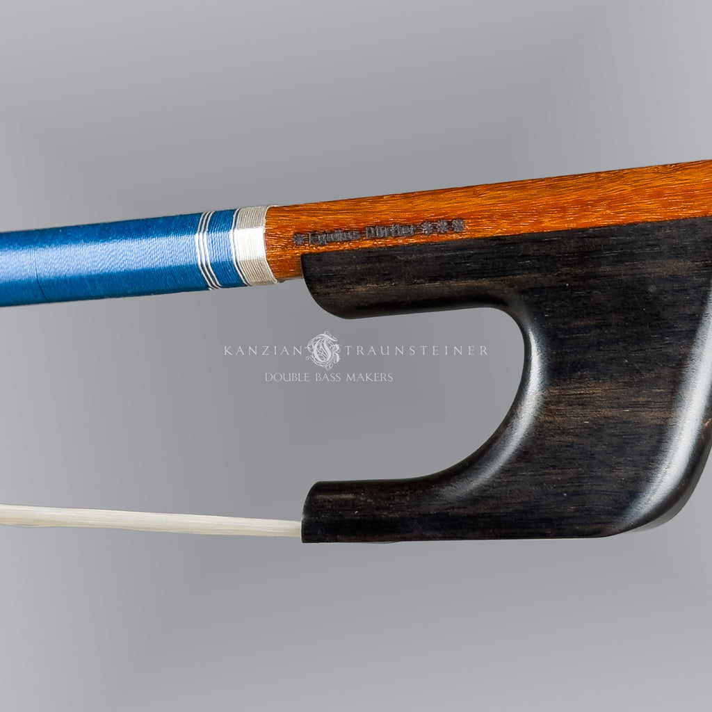 stamp close up of Egidius Dörfler***, Hammerhead double bass bow made in 2026