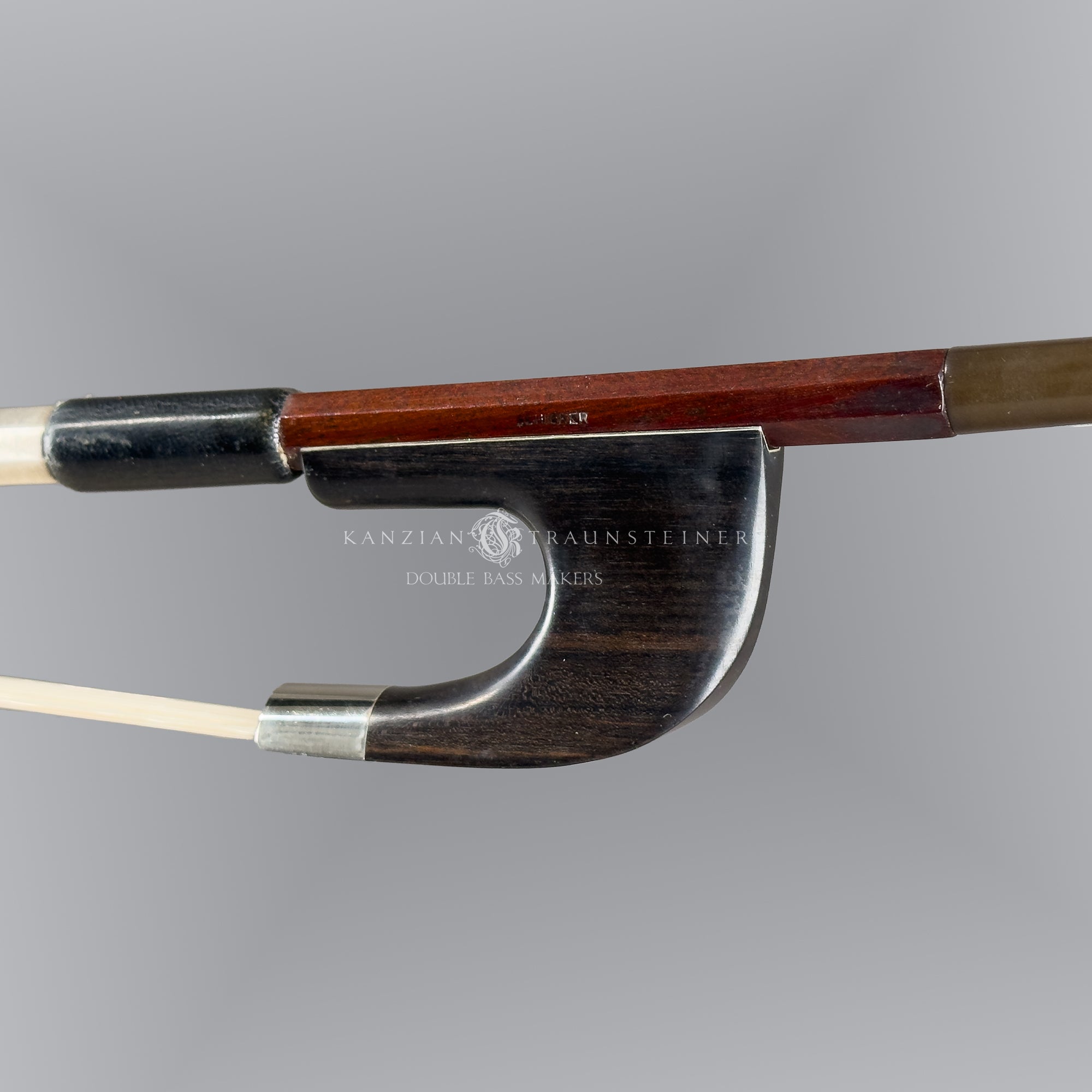 Stamp feature of Horst Schicker Silver double bass German bow