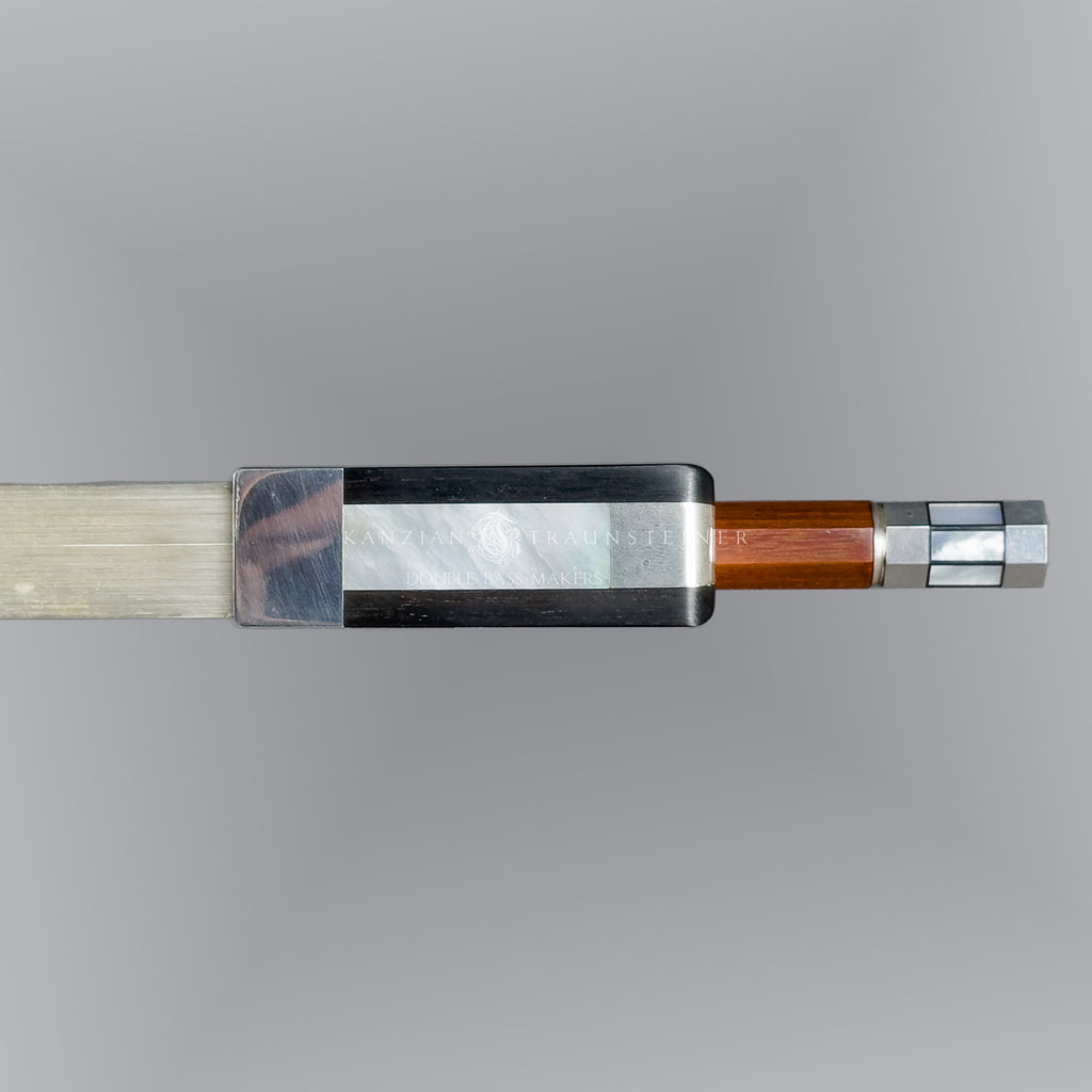 Buttom frog view of Egidius Dörfler***, French Double bass bow made in Germany 2026