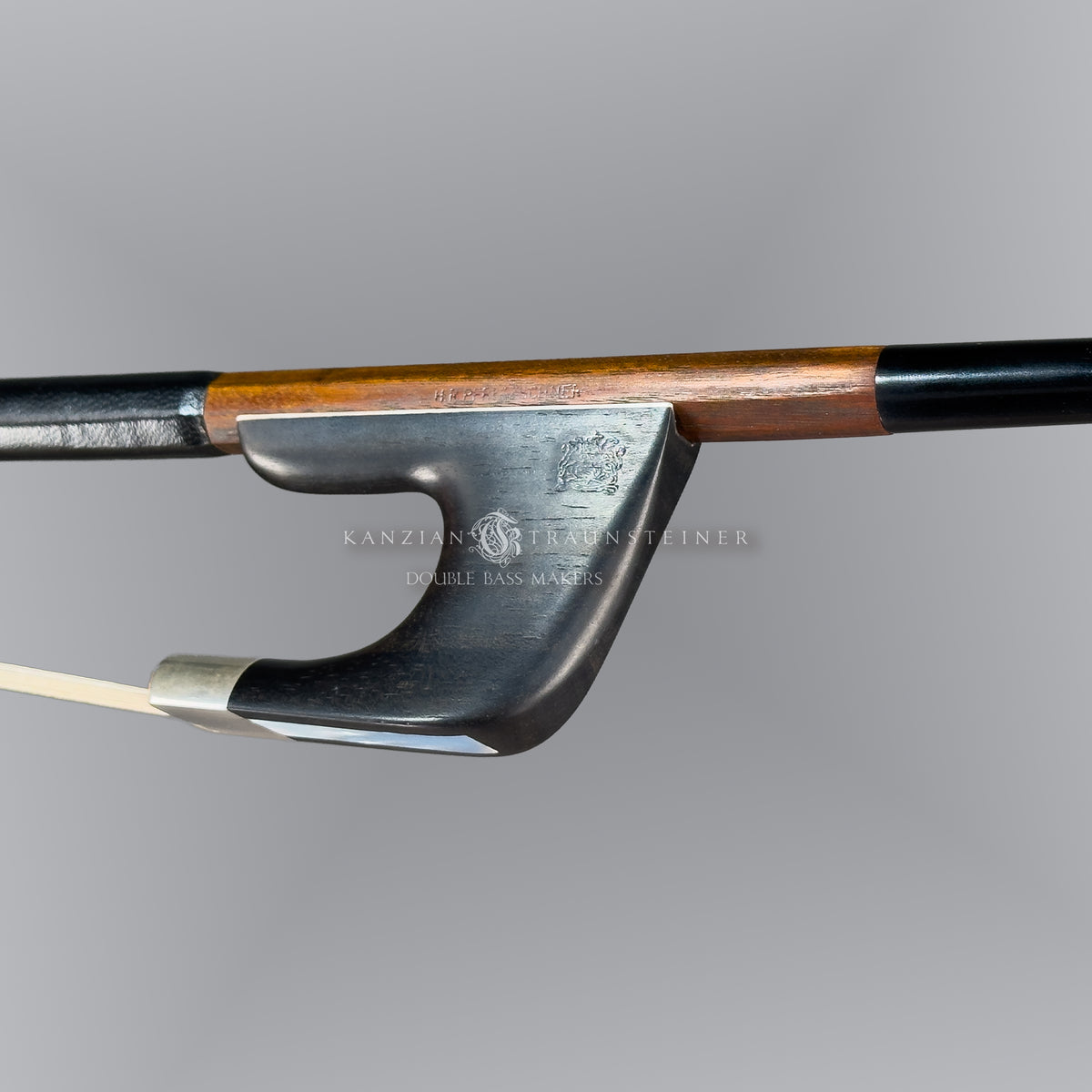 Frog and stamp of German double bass bow made in 1973