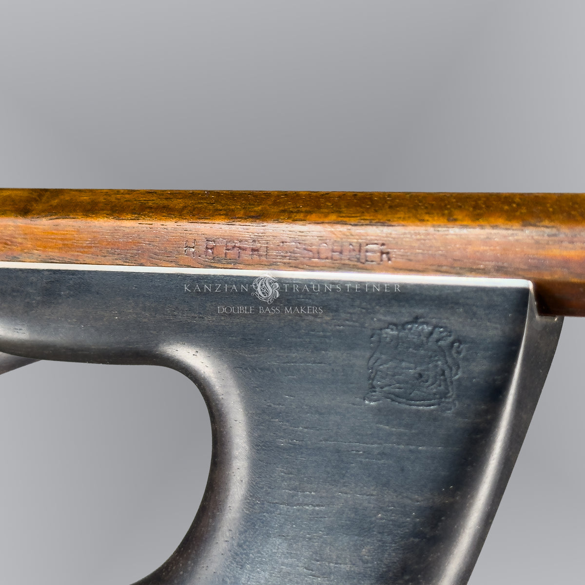 Stamp close up of 1973 German double bass bow by pfretzschner gdr