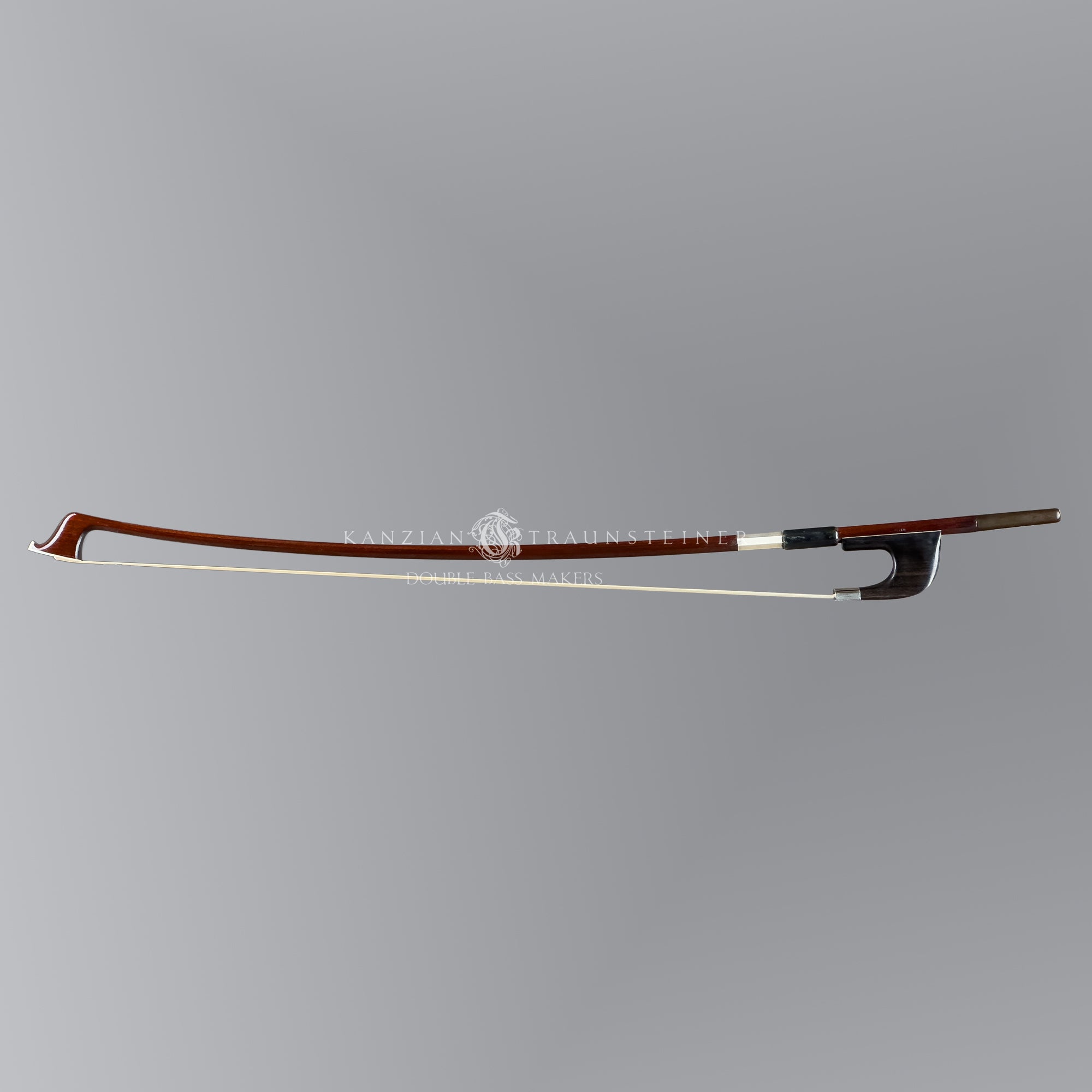 Horst Schicker Silver double bass German bow full view