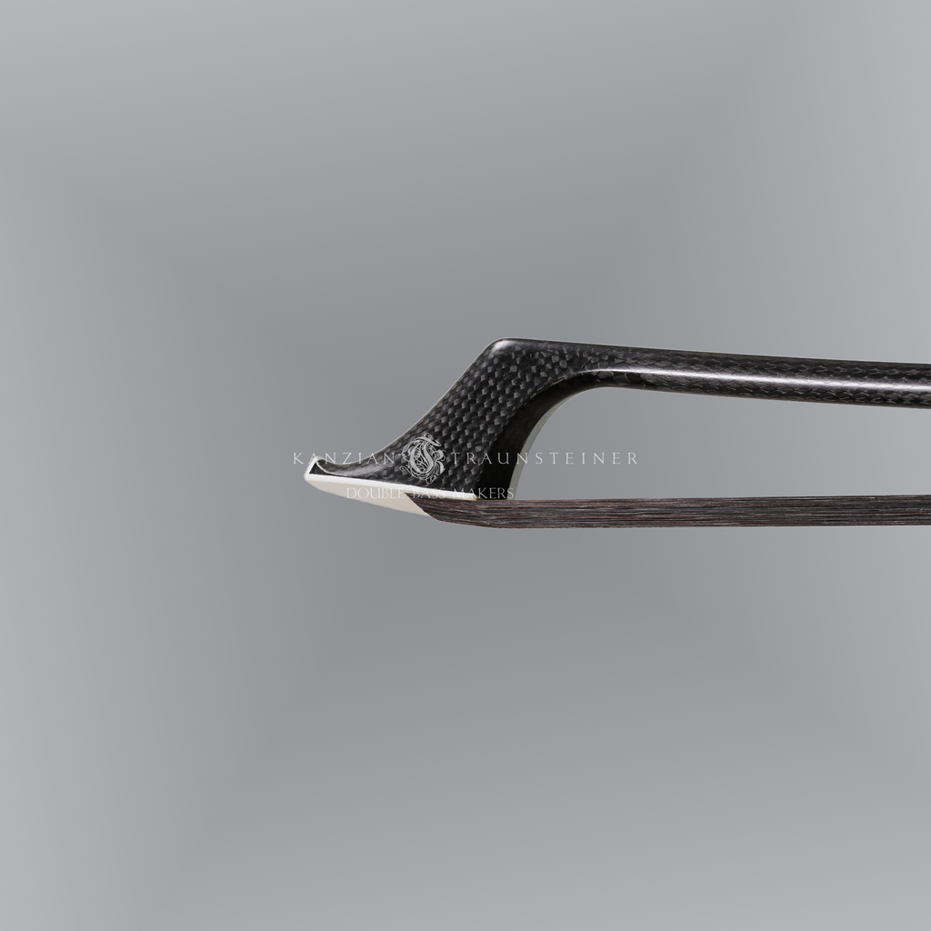 Müsing Double Bass bows in carbon fibre: view of tip