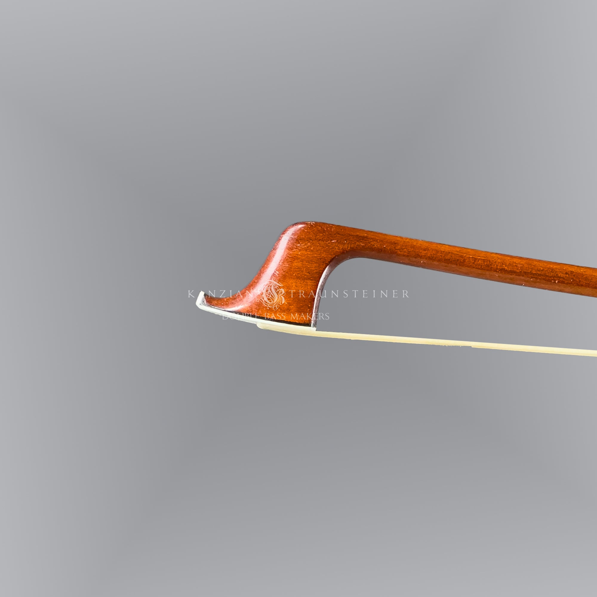 Tip detail of FGHM F. Günter Hoyer, made in Markneukirchen 1950. German double bass bow